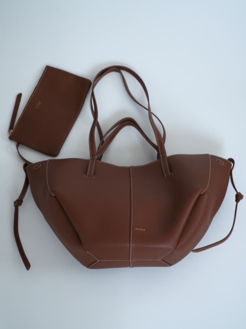 POLÈNE Cyme mini エディション コニャック ハンドバッグ