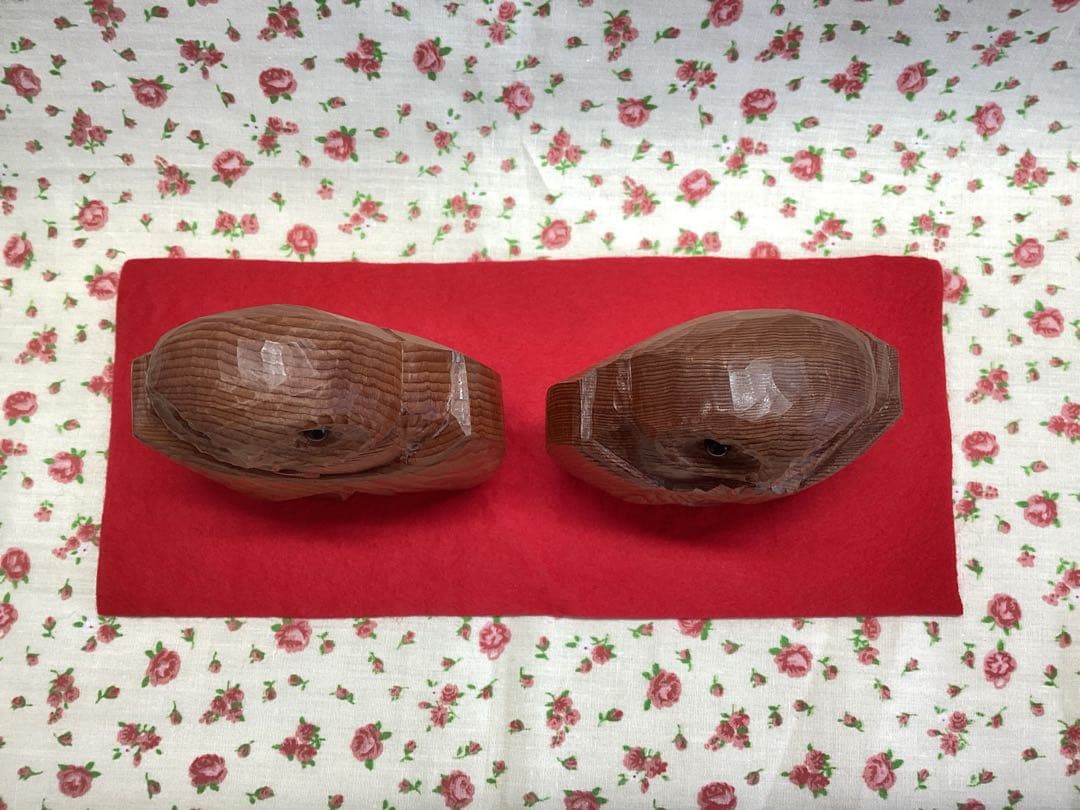 未使用】フクロウ 木彫り 置物 一刀彫 イチイ 木製 雛人形 ふくろう 日本製