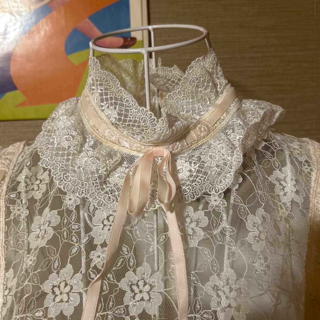 レトロ古着 総レース&リボン⋈ ドレス ヴィンテージ 古着 白