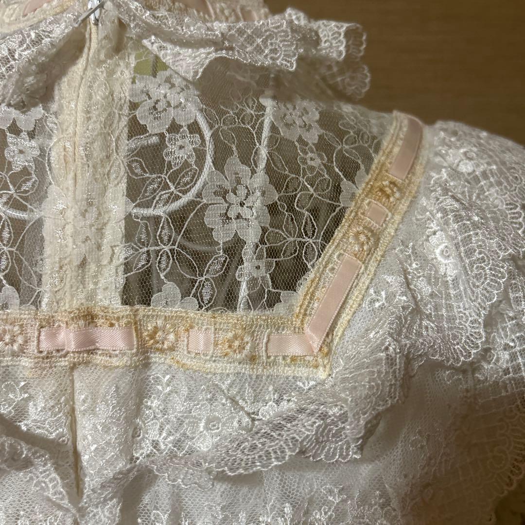 レトロ古着 総レース&リボン⋈ ドレス ヴィンテージ 古着 白