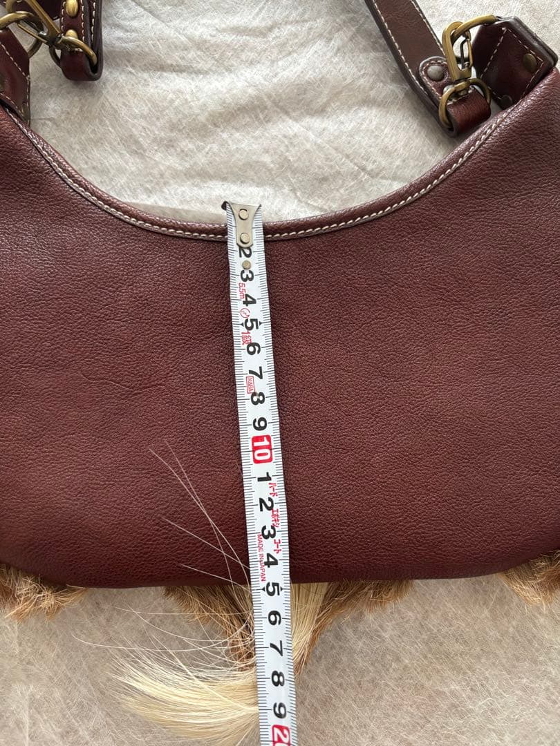 2WAY ショルダーバッグ ハラコ 本革 個性派 レザー