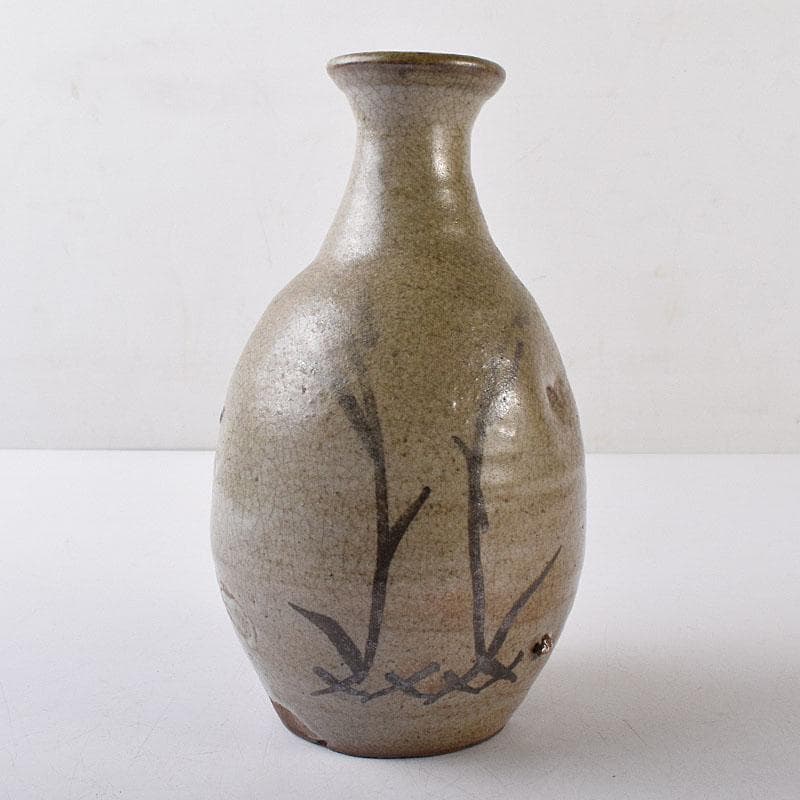 唐津焼　古唐津　絵唐津　草文　一輪生　徳利　時代箱　M　R8659