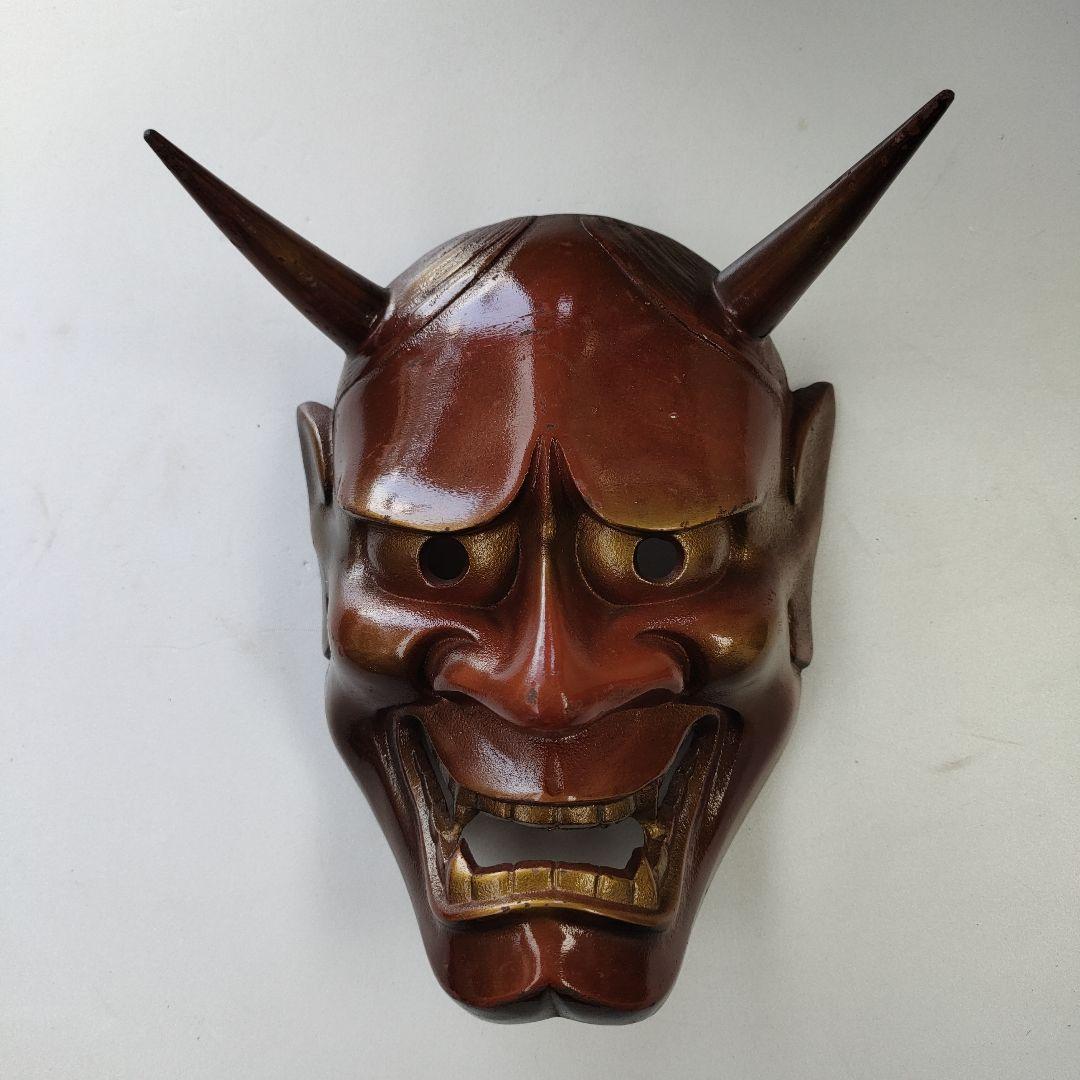 貴重 般若 はんにゃ お面 鉄仮面 鬼神 能面 壁掛け ヴィンテージ