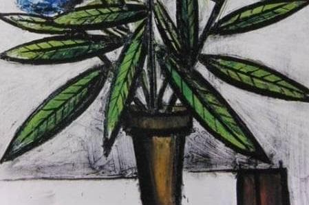 ベルナール・ビュッフェ「Hortensias bleus」希少画集の額装画