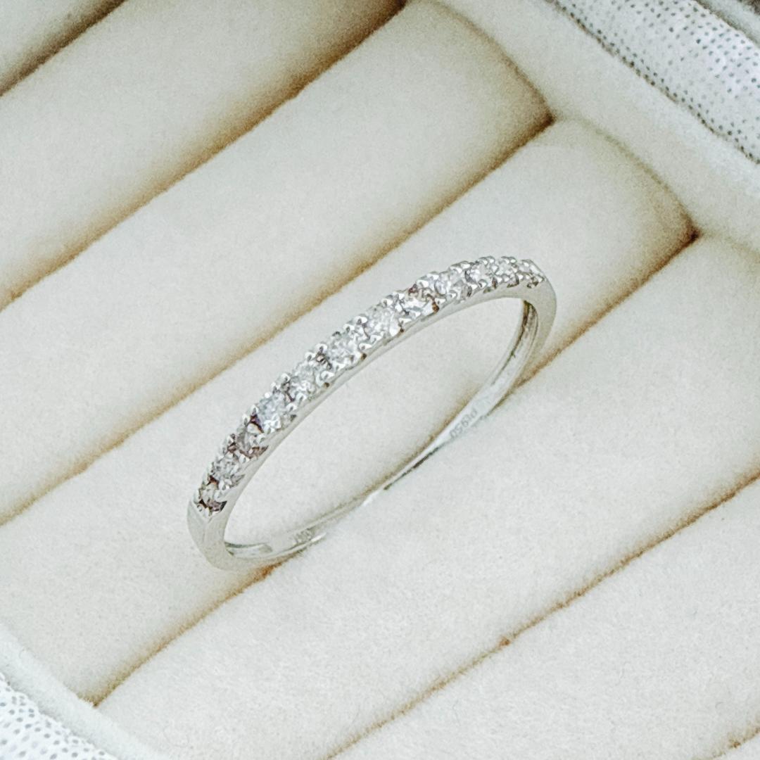 プラチナ【ハーフエタニティリング13号】天然ダイヤモンド0.15ct 新品！