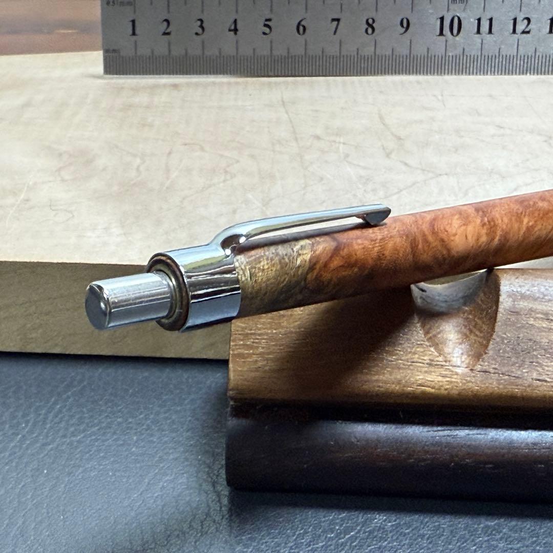 120花梨瘤　木製シャーペン　強低重心R ステンレス