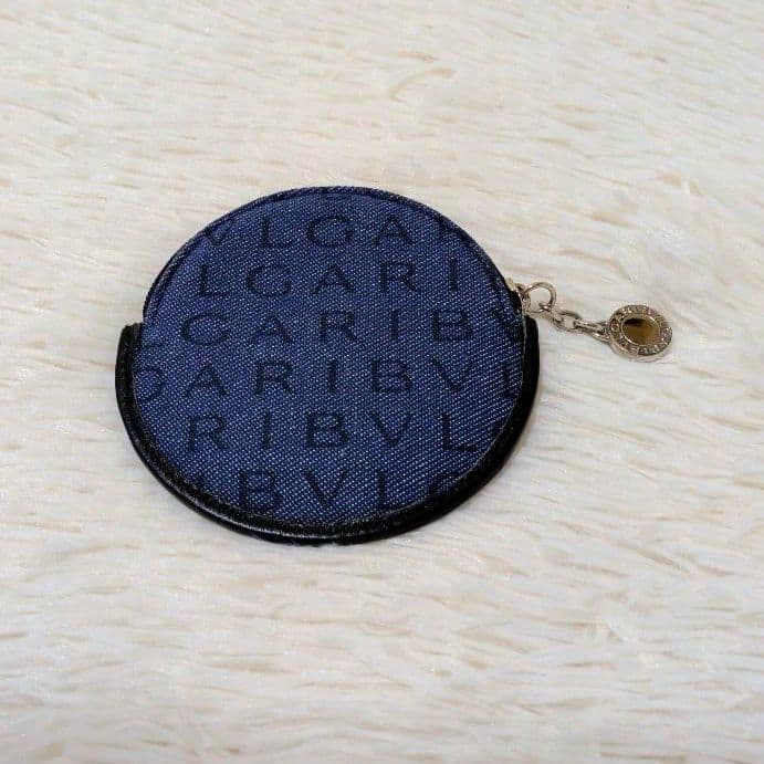 極美品✨️　BVLGARI　ケース　ロゴマニア　デニム　キャンバス　ブルー