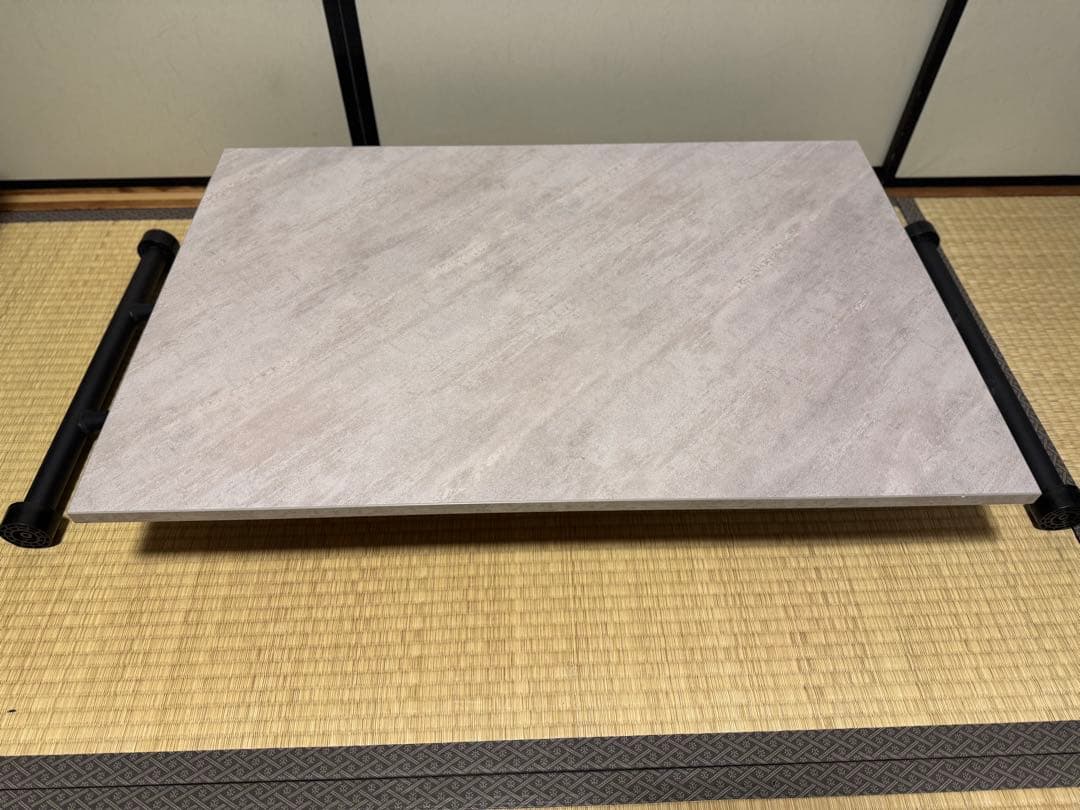 武田コーポレーション製　大理石柄　ガス圧式昇降テーブル　60×90