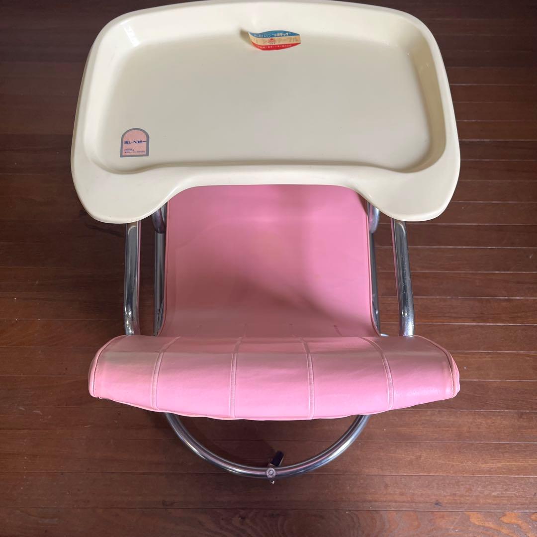 アンティーク】昭和レトロ アイアンフレーム ベビーチェア お食事椅子