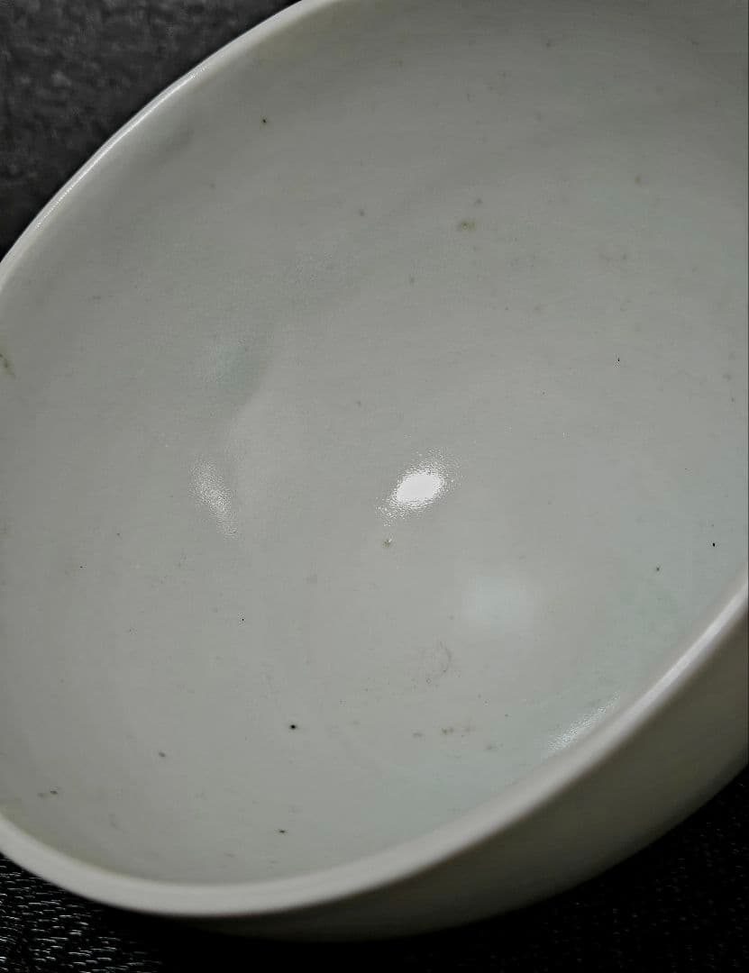 【李朝コレクター放出品❗04.】李朝白磁　分院手　大振り茶碗　鉢　時代産地不明❗