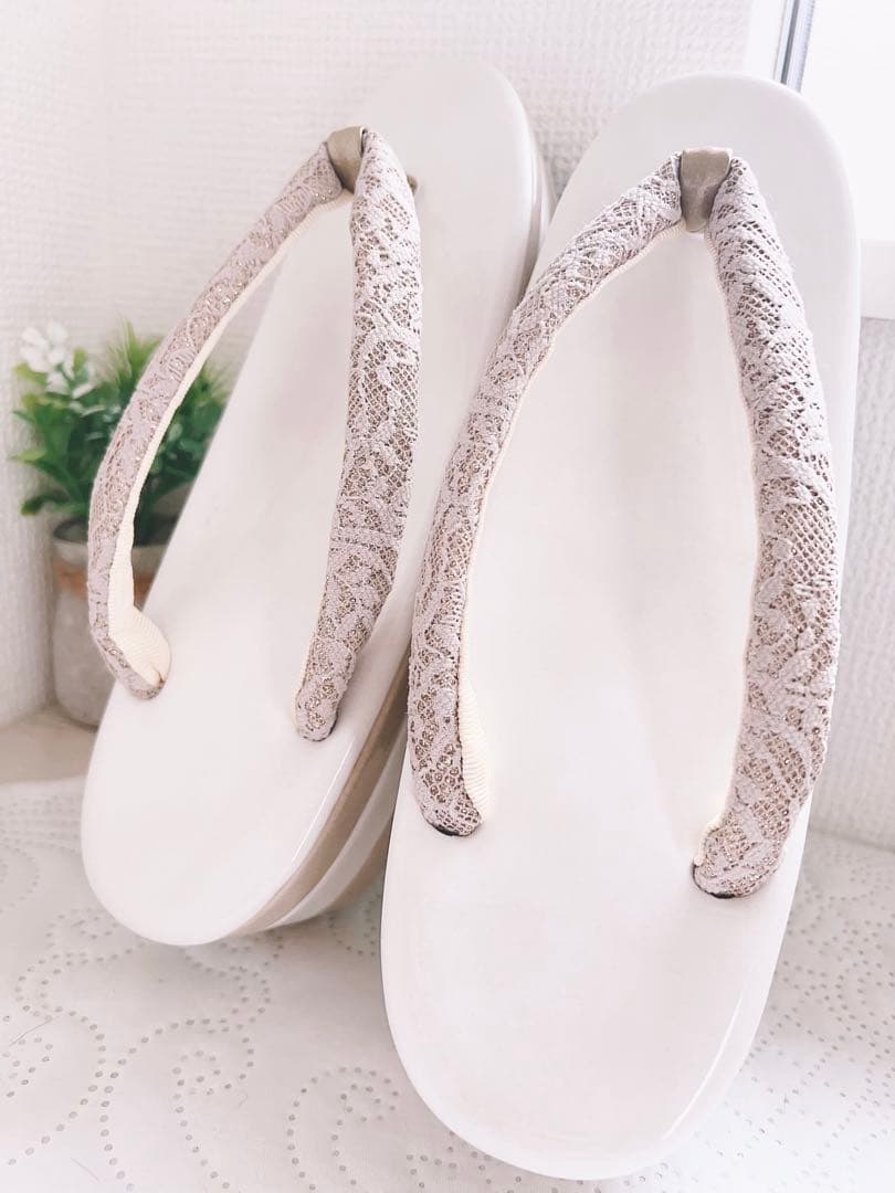 パール調草履とバッグセット