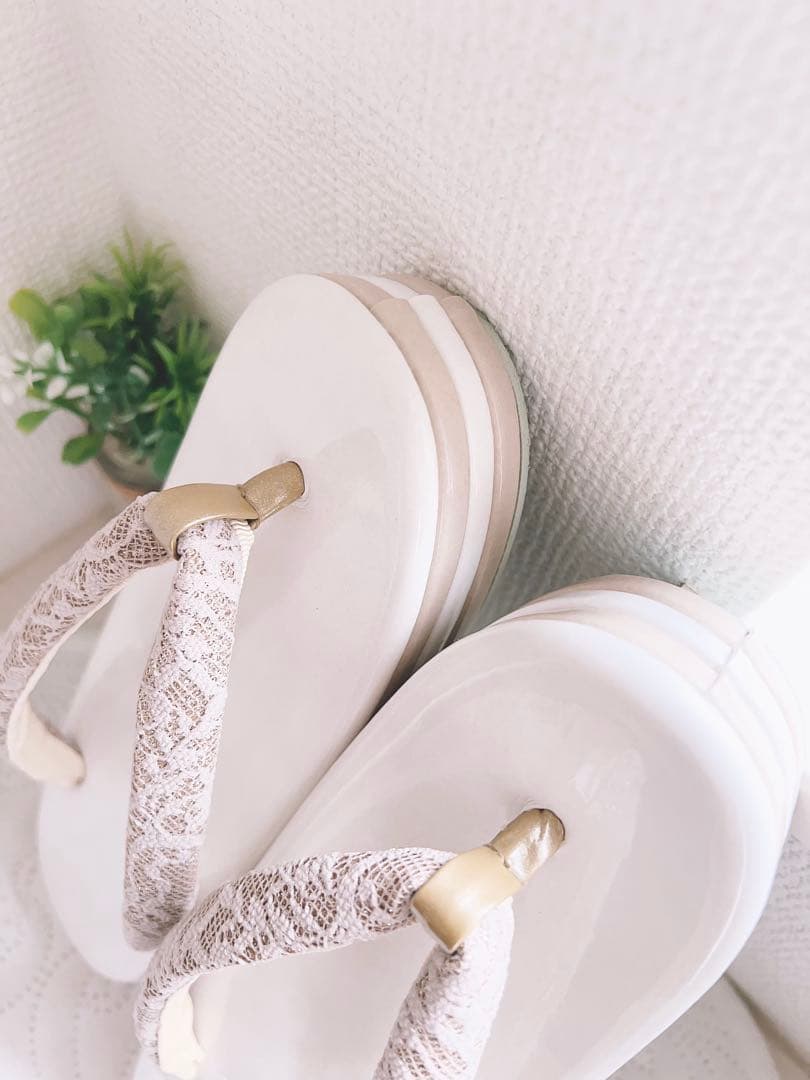 パール調草履とバッグセット