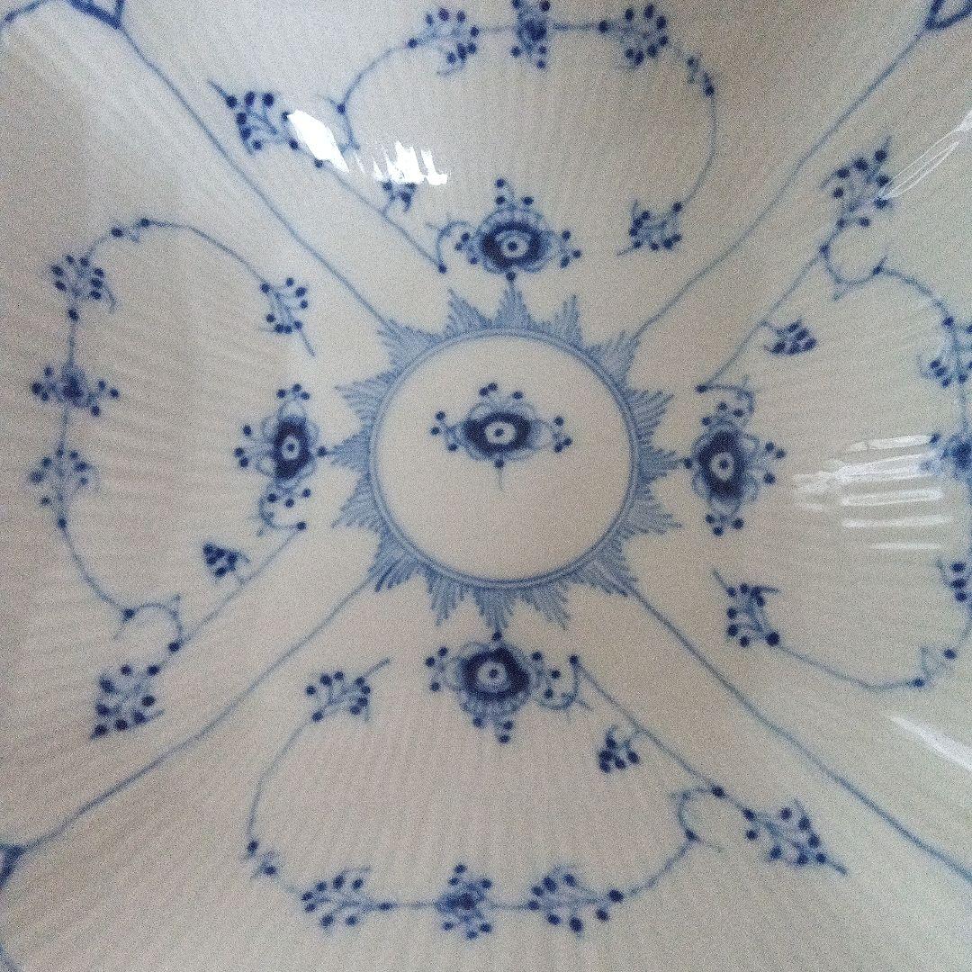 ロイヤルコペンハーゲン ブルーフルーテッド菓子器 共箱付き