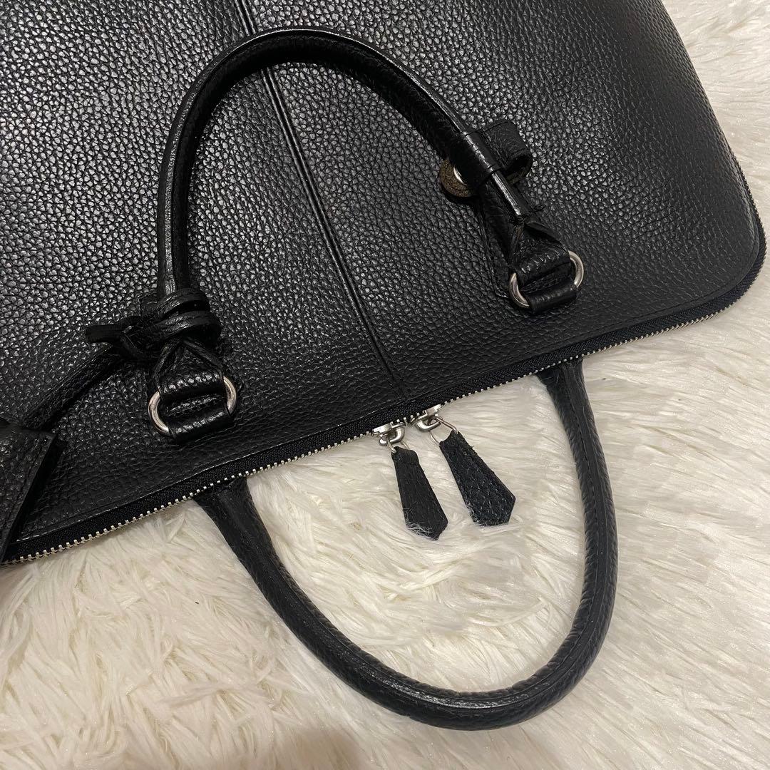 ユナイテッドアローズ ラウンド ビジネスバッグ オールレザー ブラック