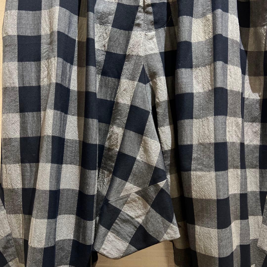 Y's チェック柄 サルエルパンツ ワイドパンツ