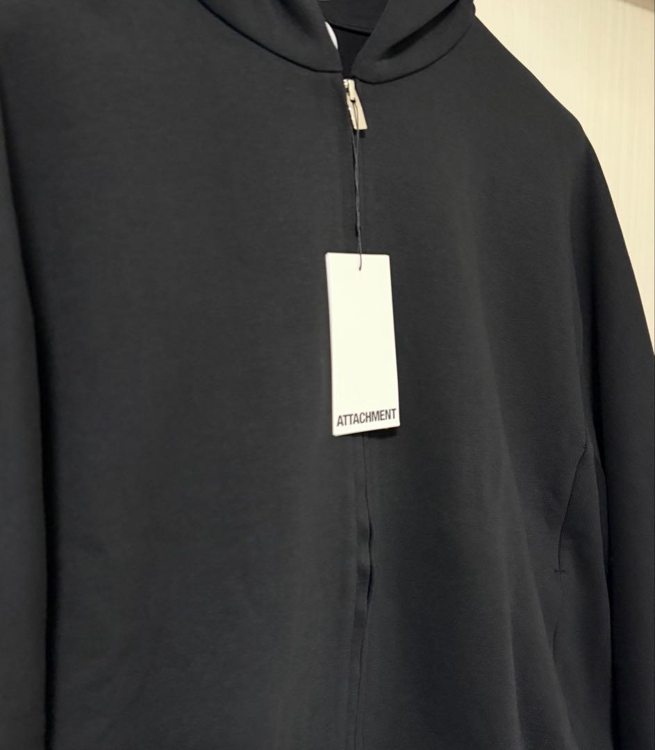 ATTACHMENT コットン/ポリエステルダブルニット ジップアップフーディ