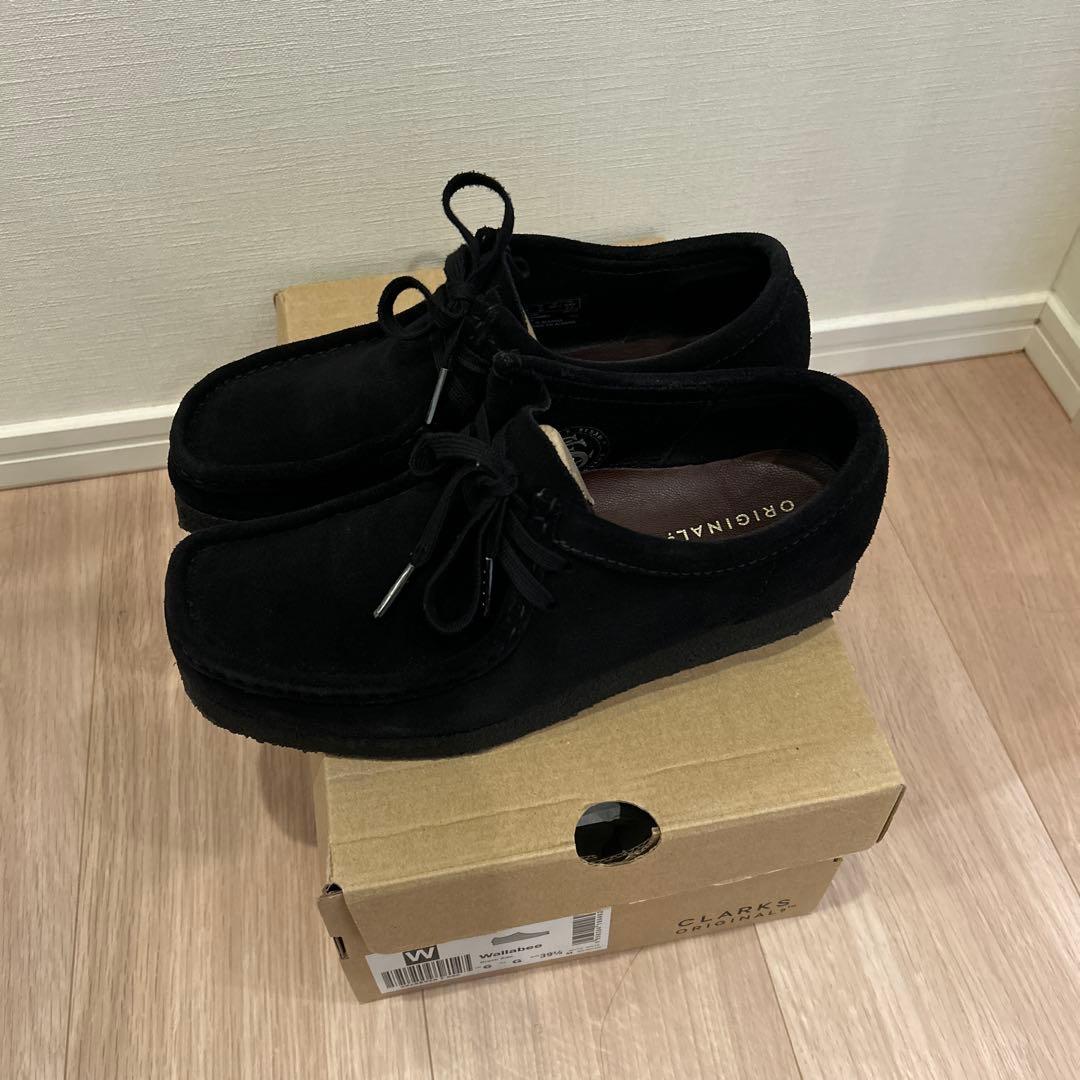 【美品】クラークスCLARKS ワラビー　オールブラック　UK6
