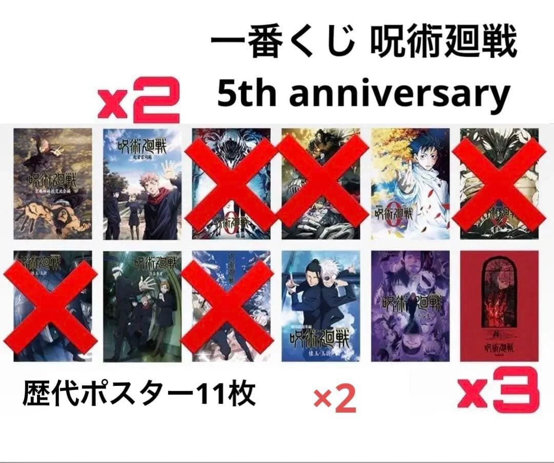一番くじ 呪術廻戦 5th anniversary I賞 歴代ポスター 11枚 - メルカリ