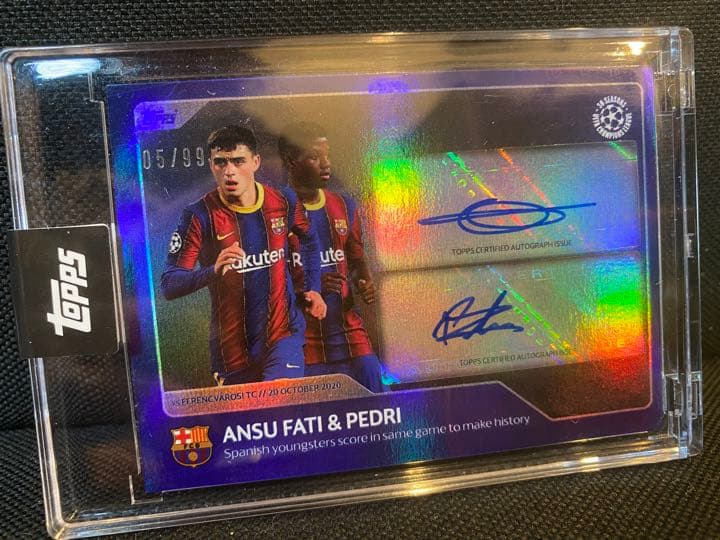 直筆サイン!!限定99枚】ペドリ ＆ ファティ バルセロナ topps