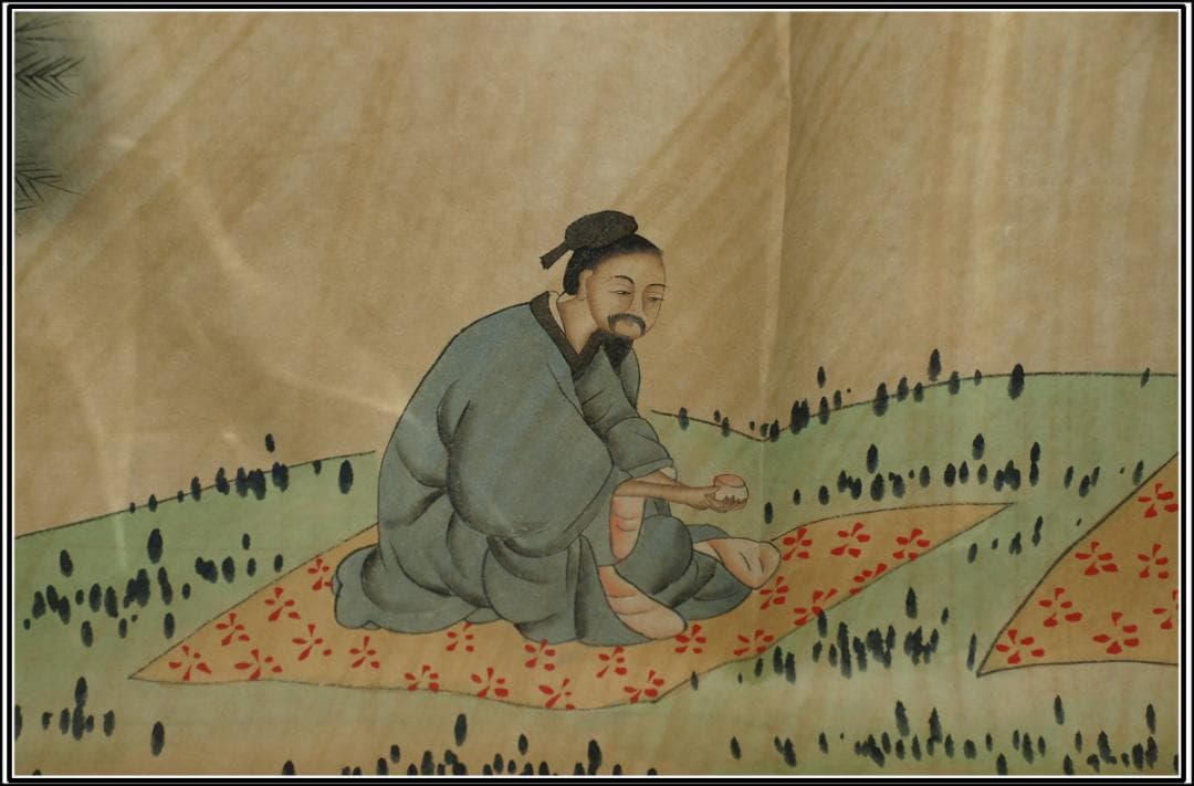 中国清時代の人物図 肉筆絵 激安骨董品 古美術 BD089A2-3