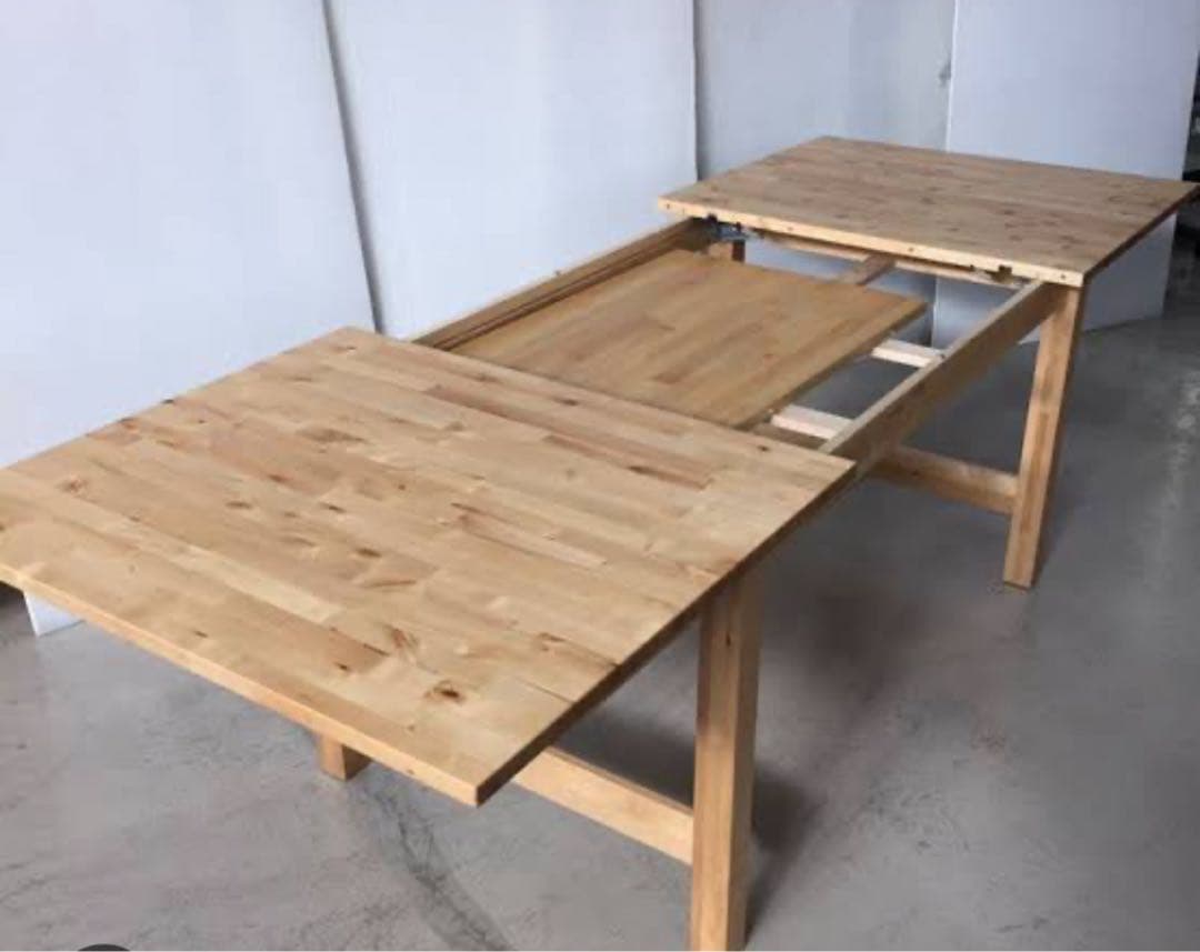 IKEA ノールデン無垢材伸縮ダイニングテーブル 【引取り可 大阪】