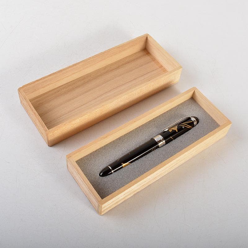 箔飾　高級　蒔絵　金魚文　万年筆　木箱付　V　6025