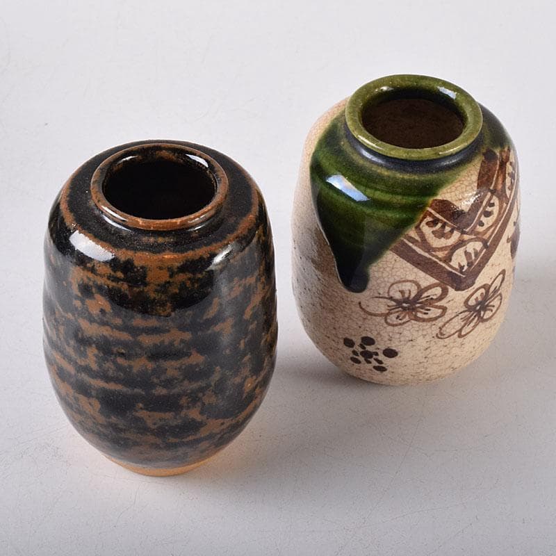 すみれ様専用 織部焼 瀬戸焼 肩衝茶入 2点 仕覆3点