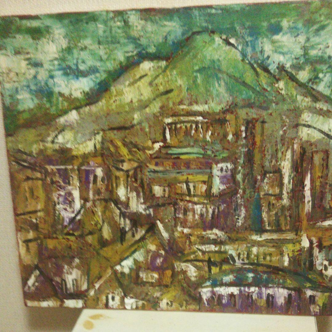 絵画風景画 「唐桑半島の朝」油絵 F6 絵画