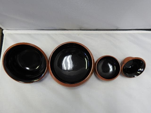 蒔絵瓢箪形　フタ物　大小一対　Ｍ1044