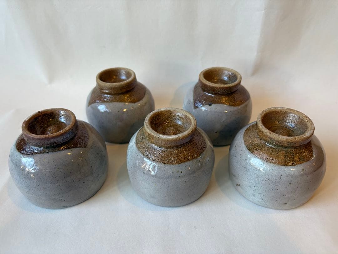 成井恒雄　汲み出し　湯呑み　益子焼　5客　未使用品