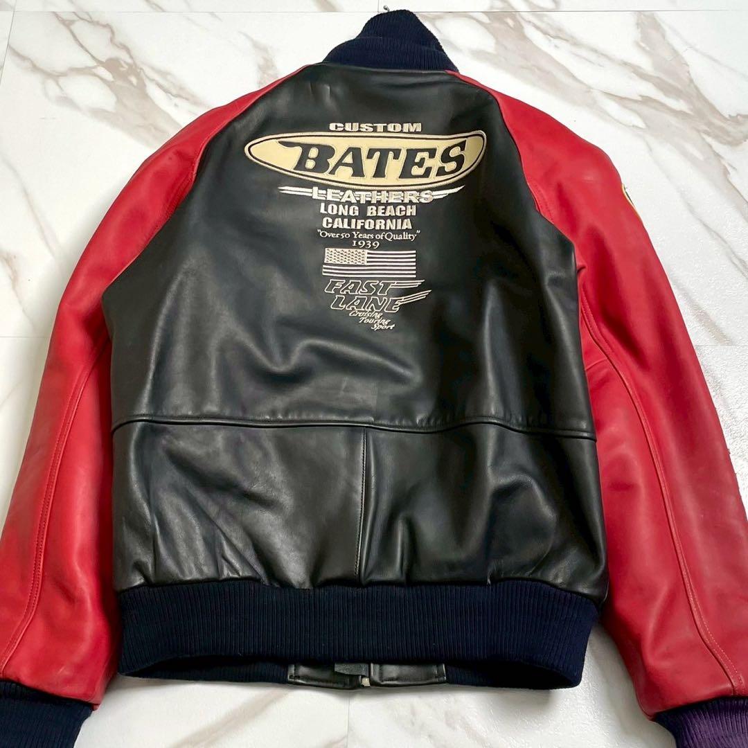 美品・XL✨】BATES 3way ライダースジャケット ワッペン ライナー
