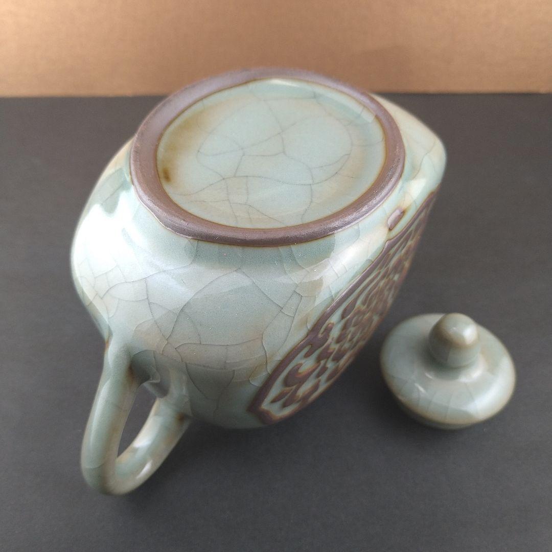 中国 人間国宝 毛正聪 毛正聡 竜泉青磁 茶壺 中国茶器 急須