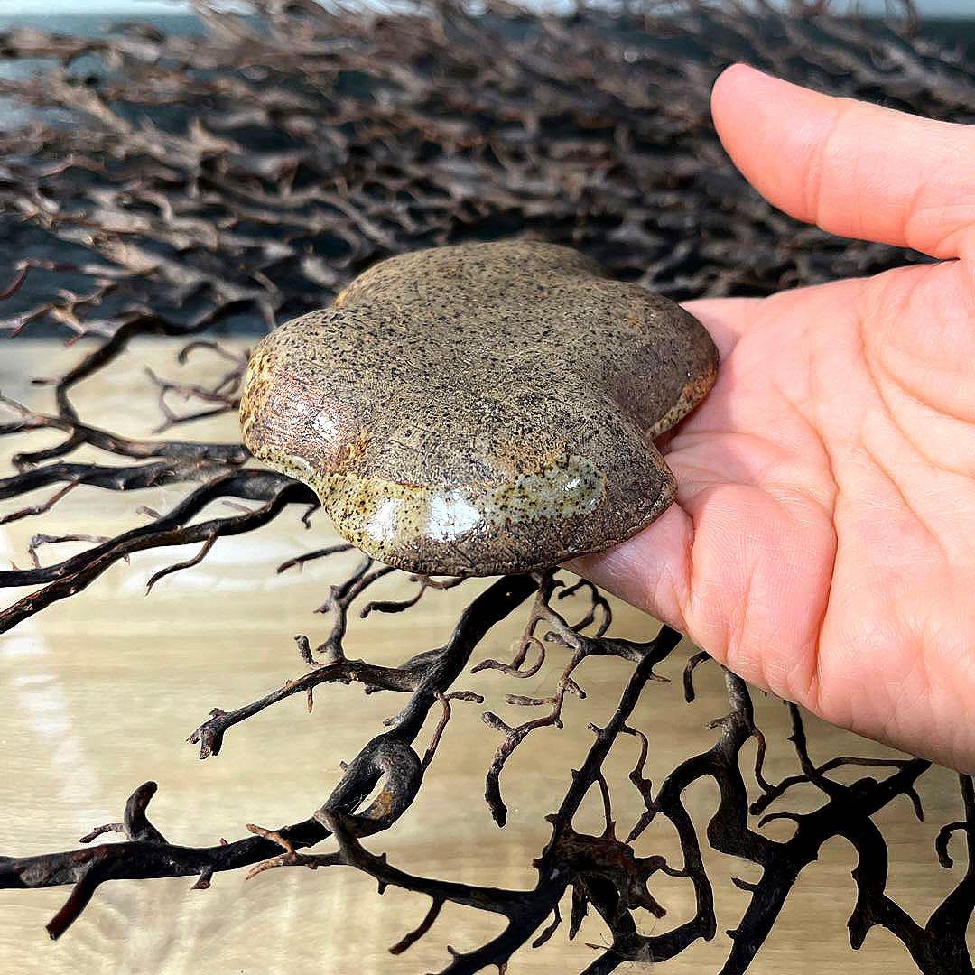 骨董 古陶 希少 まひこ 舞子焼 千鳥型 豆皿 小皿 茶道具 1客