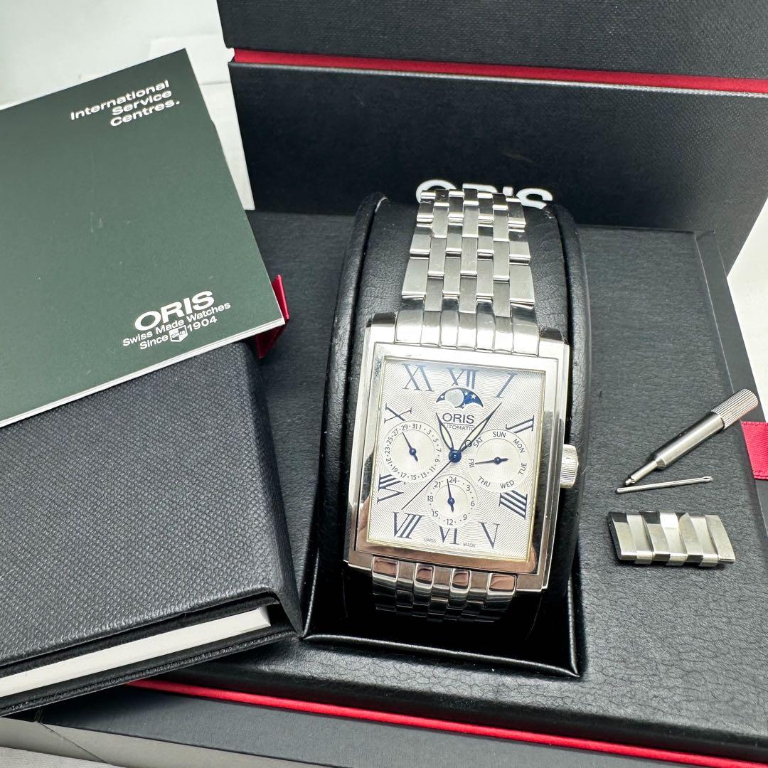 オリス ORIS 7658 レクタンギュラー 裏スケ ムーンフェイズ 自動巻