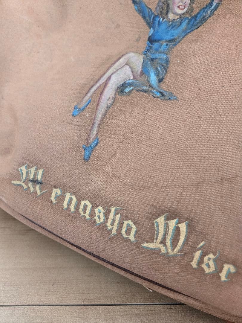 第二次大戦頃 実物 珍品 米陸軍バッグ ピンナップガールペイント