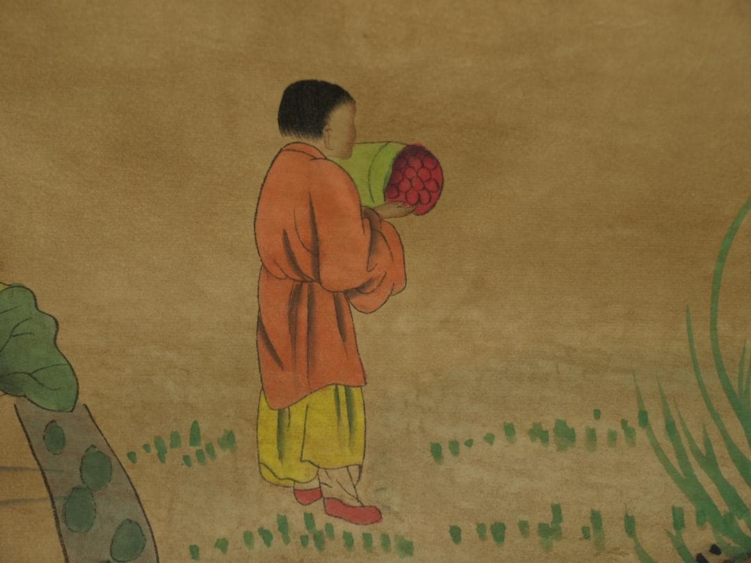 中国美术品 清時代の絵 掛け軸激安骨董品 BD093A12-4