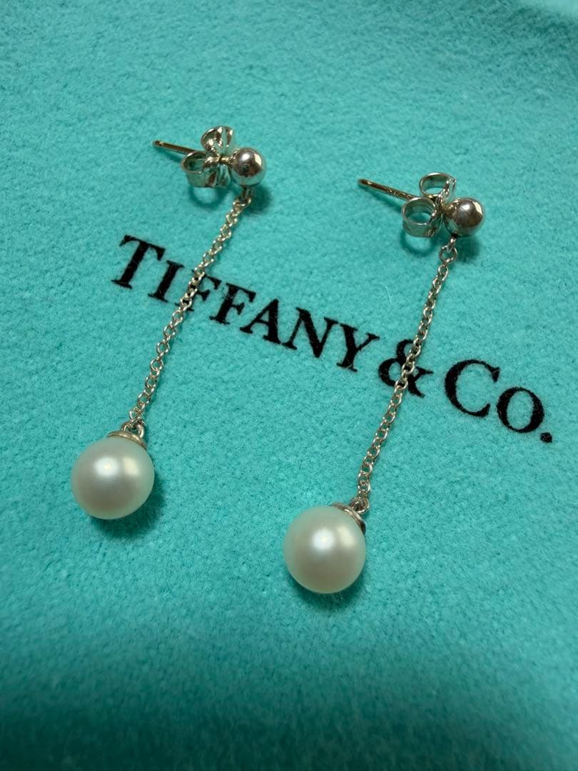 ティファニー ドロップ ピアス パール Tiffany クリーニング済 真珠