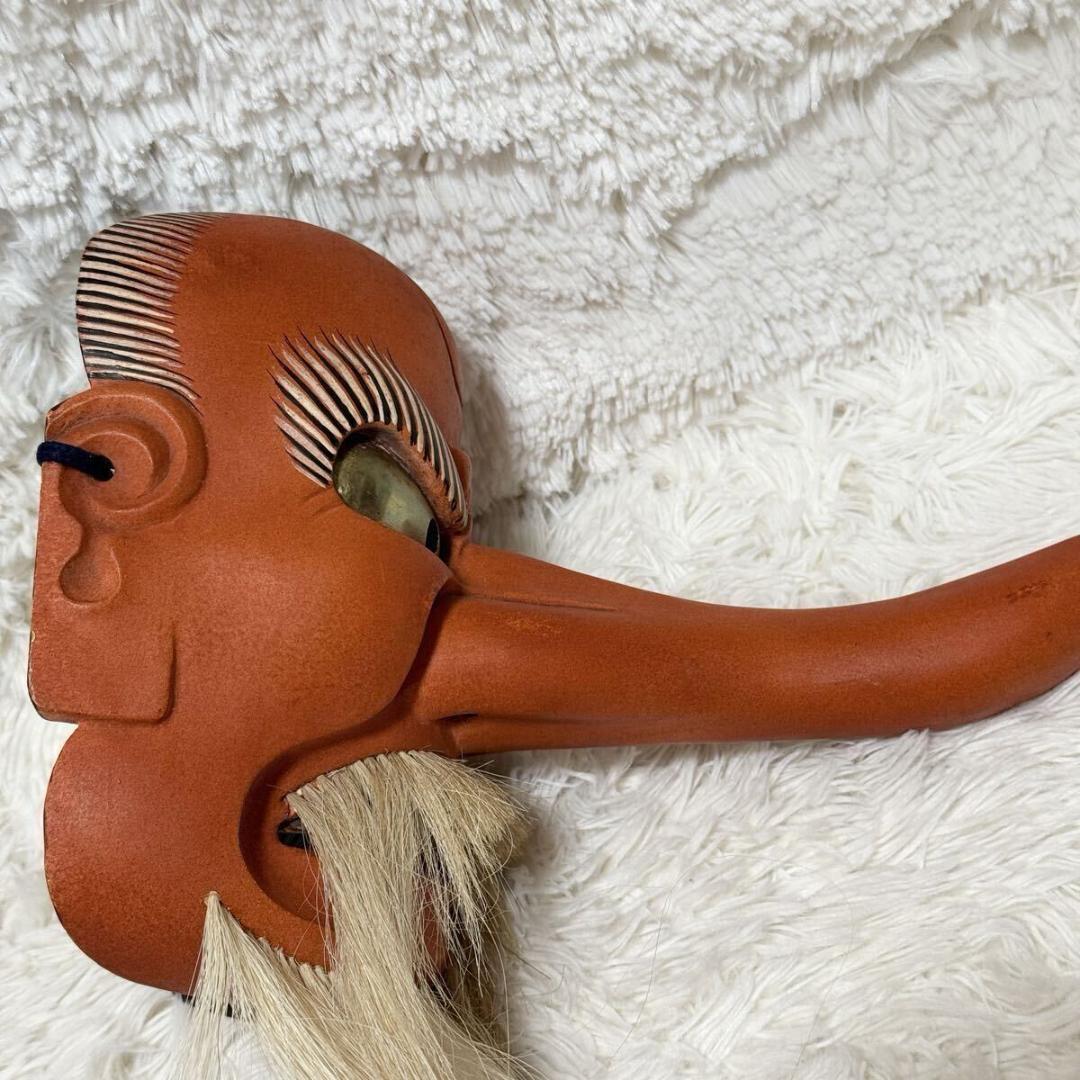 希少・共箱付】能面士 森崎夢我作 木彫 天狗面 平成十年