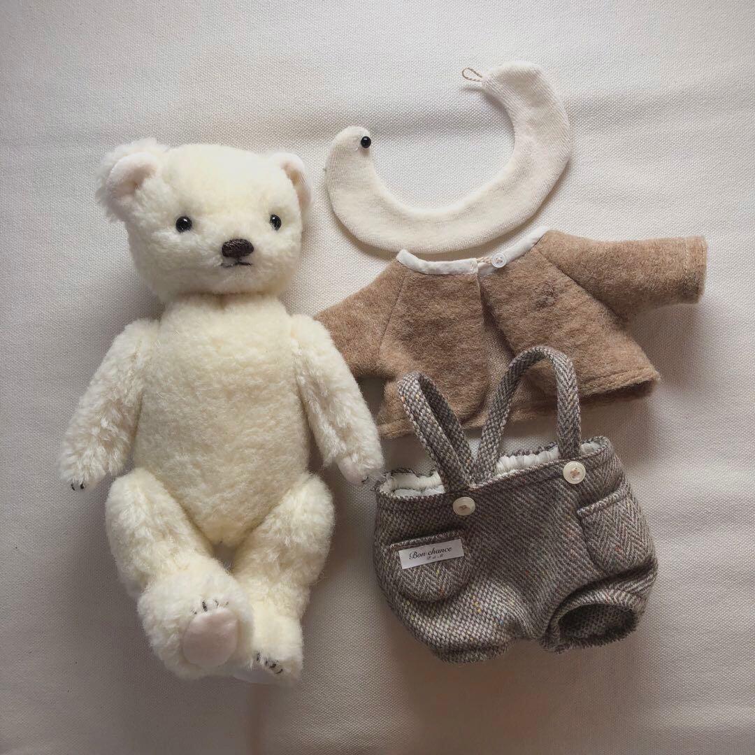 ハンドメイド しろくまくんの冬支度 アルパカ&ウールのぬいぐるみ