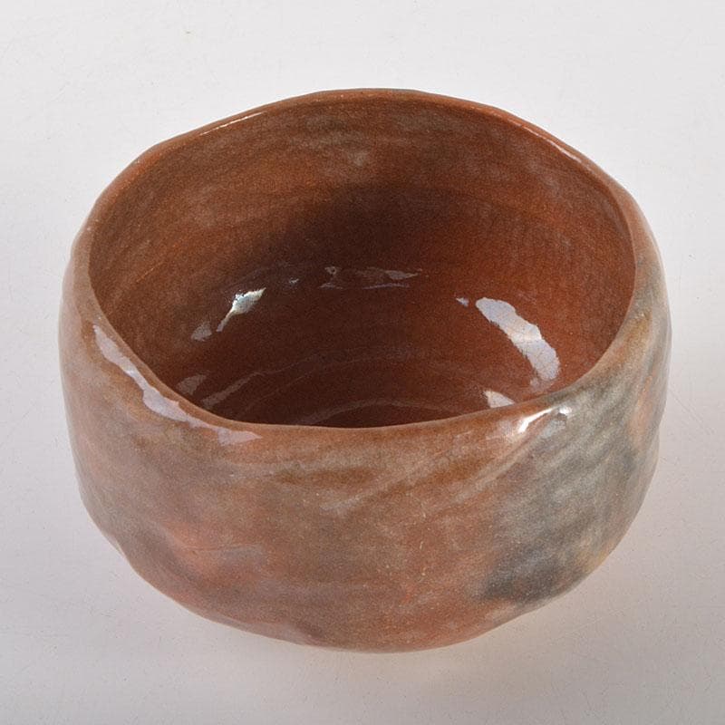 茶道具 小川長楽作 赤楽茶碗 紫野 後藤瑞巌極め箱 V 6858