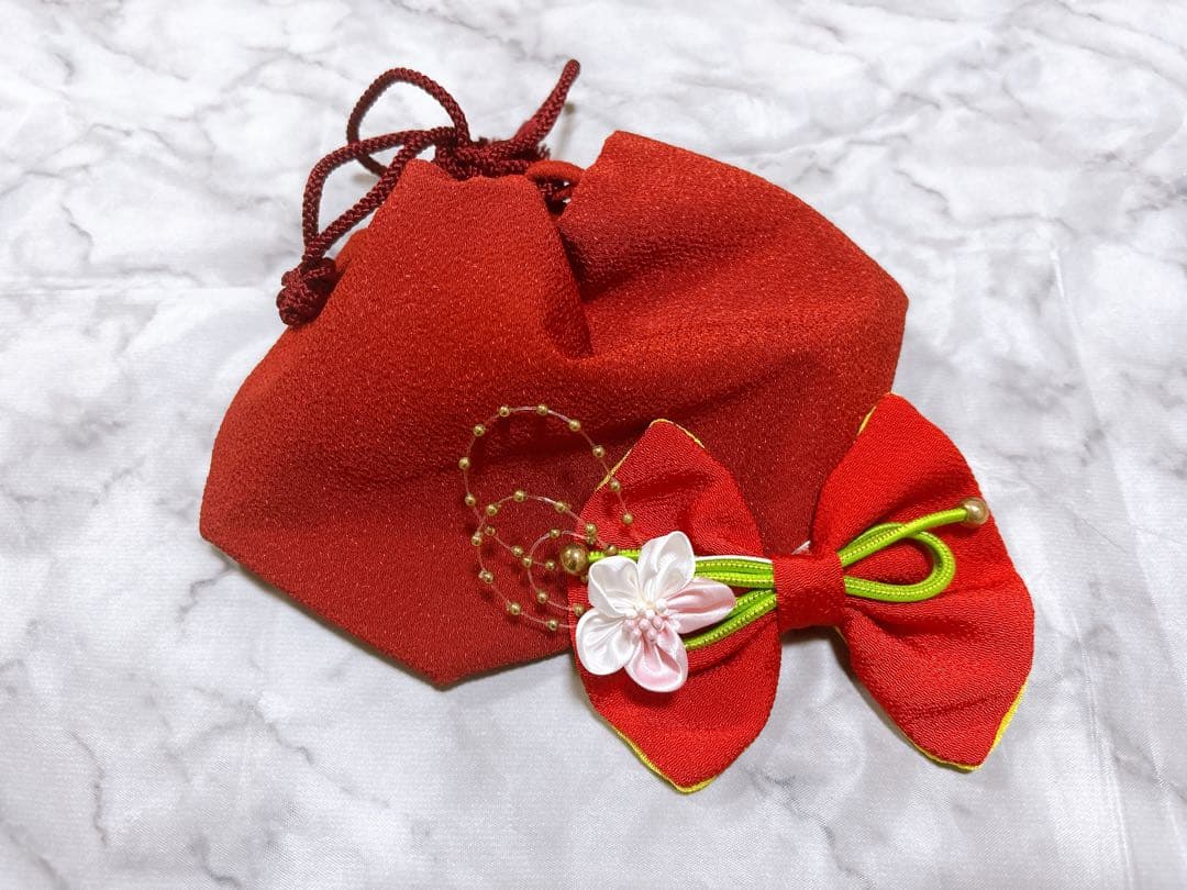 総絞り被布♡七五三　3歳　女の子　セット　一式　駒刺繍