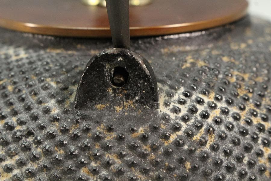 龍文堂 霰肌 金銀象嵌 鉄瓶 未使用(K-XA911)