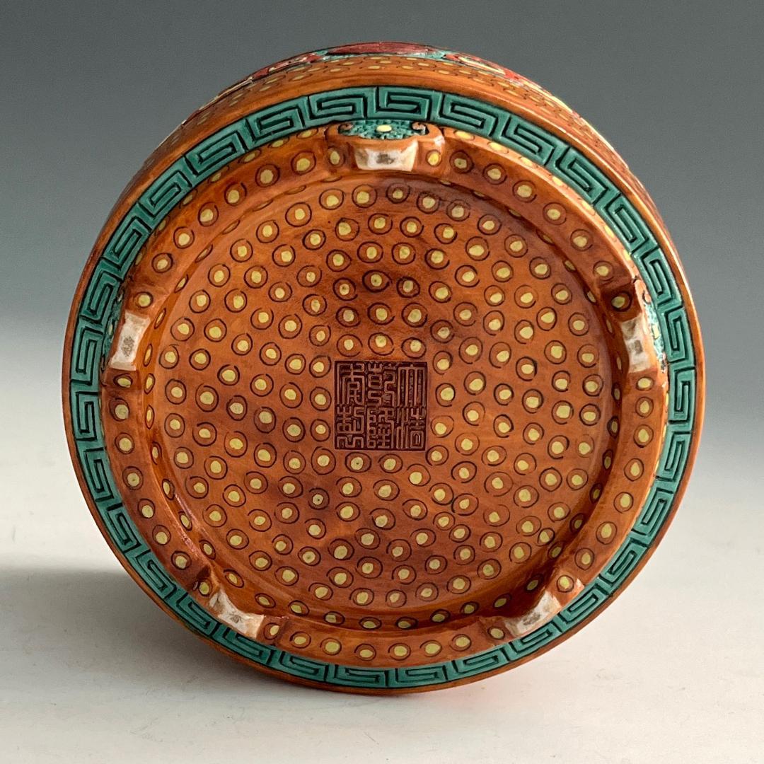 唐物 粉彩龍紋香炉 大清乾隆年製 款 中国美術 古玩 SN812