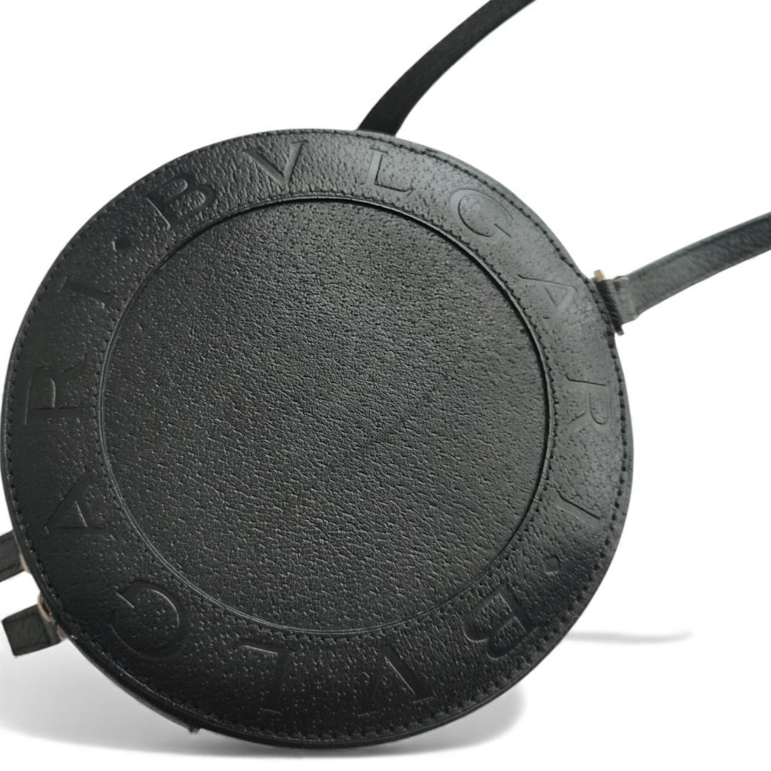 超美品 ブルガリ ミニ ショルダーバッグ ビーゼロワン ロゴ レザー ブラック