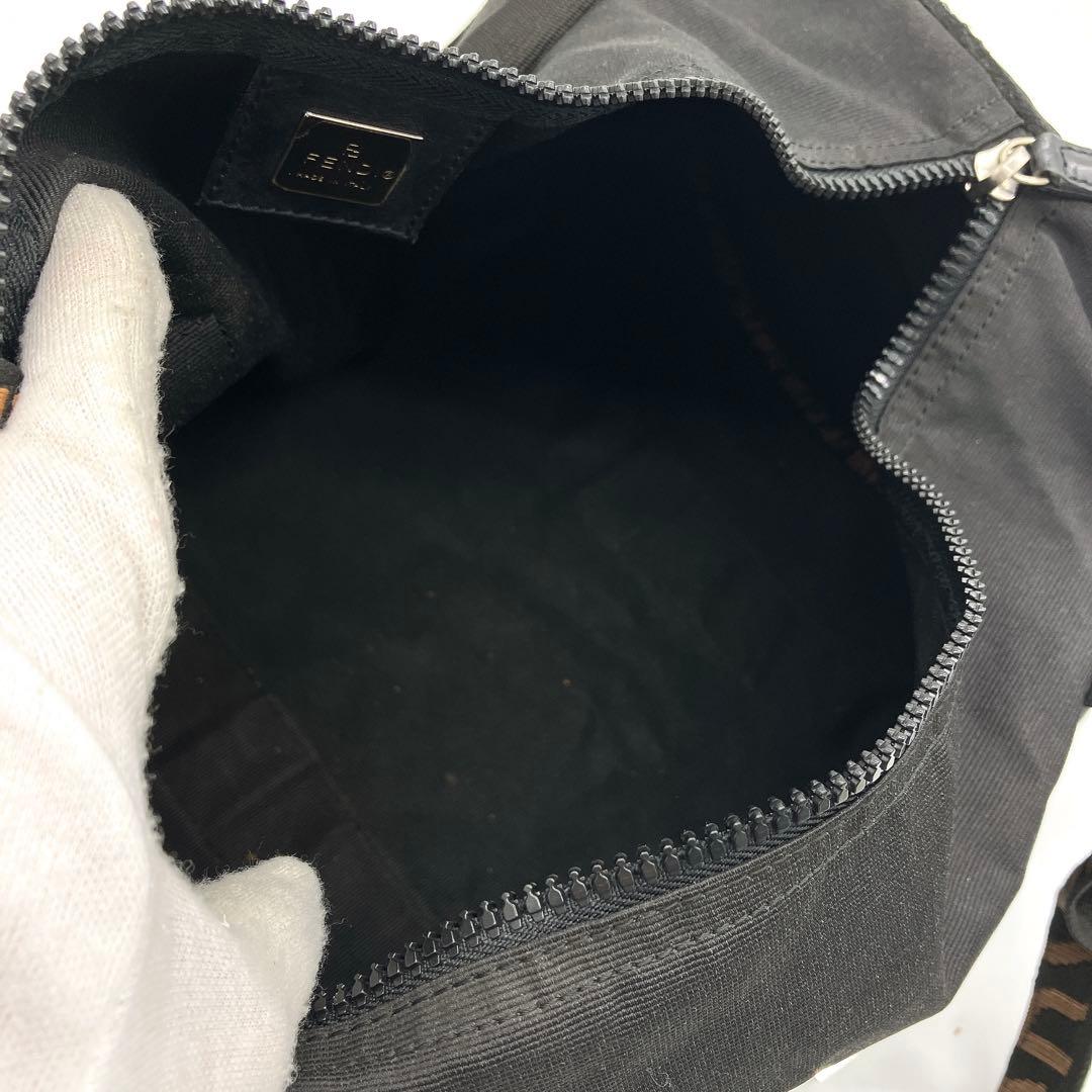 【FENDI】2wayミニボストンバッグ　ロゴライン　ナイロン　ブラック