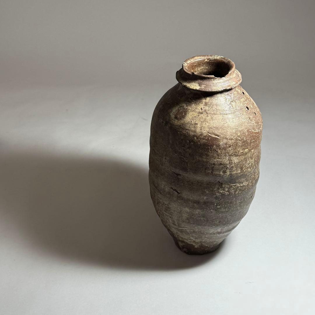 ◇粽花入 南蛮焼 焼締め 徳利 花活け 茶人好み 室町〜桃山時代