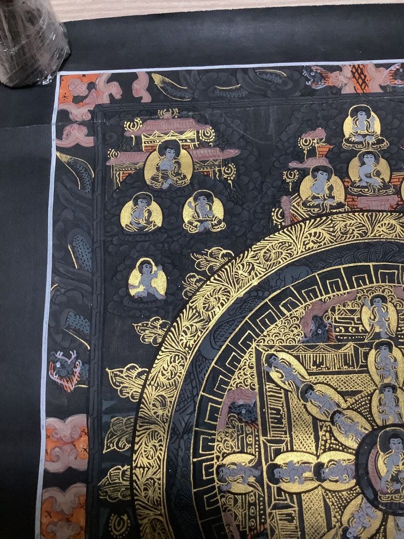 《 チベット密教　新品　1点物 》 手描き　曼荼羅　仏陀　釈迦　仏画　仏教　d1