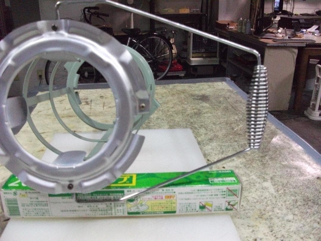 アラジン ブルーフレーム 39型 上枠、上部リング、とっての3点セット