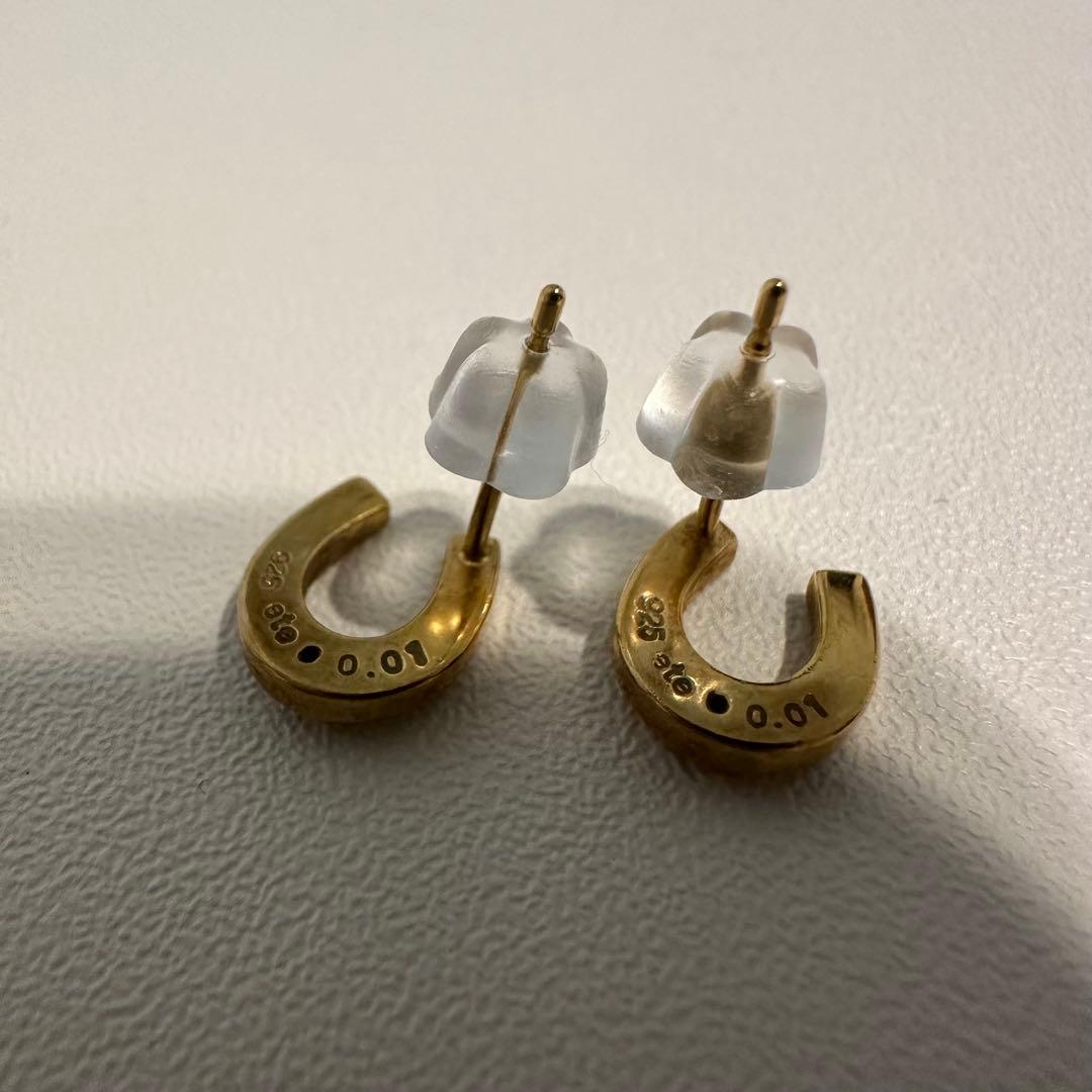 ete ホースシューゴールドピアス ダイヤモンド 両耳 馬蹄 - メルカリ