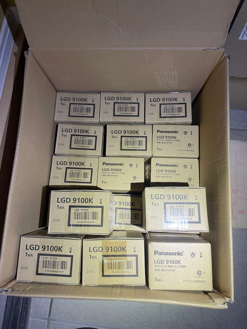新品未使用ダウンライト LGD9100K、LLD2000LCE1、10セット Panasonic（パナソニック） LGD9100K ダウンライト ランプ別売 埋込穴